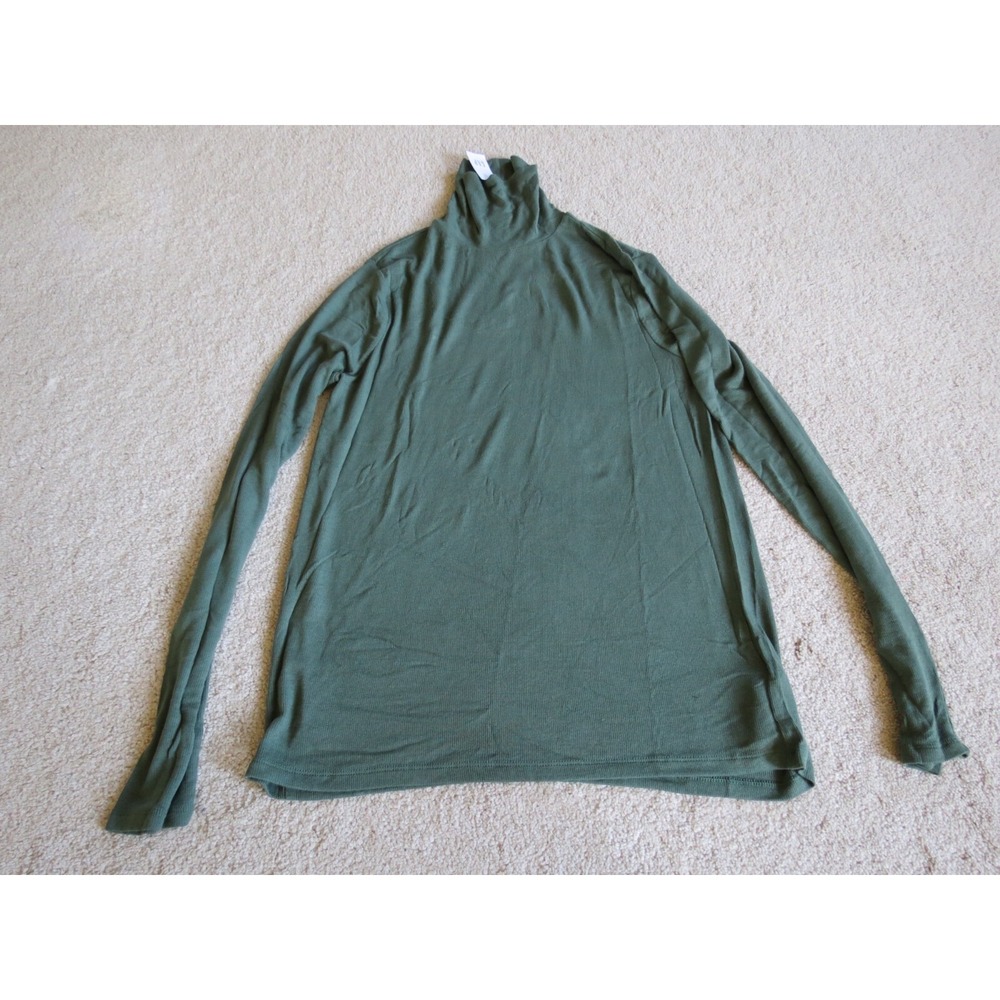 Gap Womens Long Sleeve Turtleneck T-Shirt Green Gray Size XL New